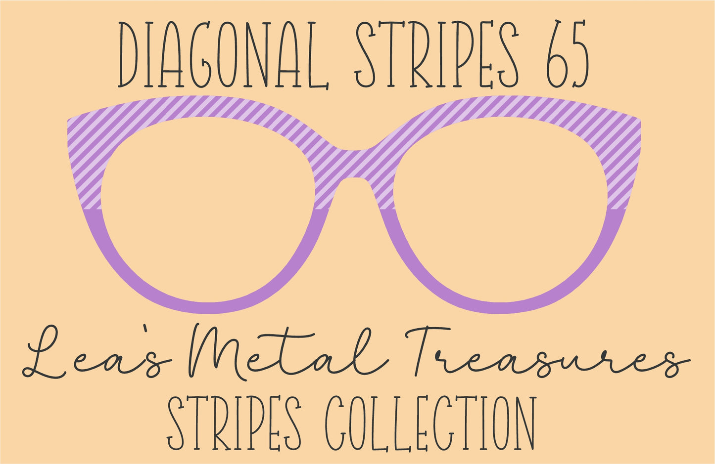 Diagonal Stripes 65 Eyewear Frame Toppers COMES WITH MAGNETS