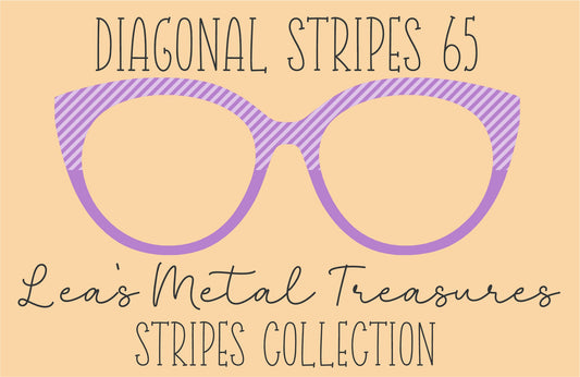 Diagonal Stripes 65 Eyewear Frame Toppers COMES WITH MAGNETS