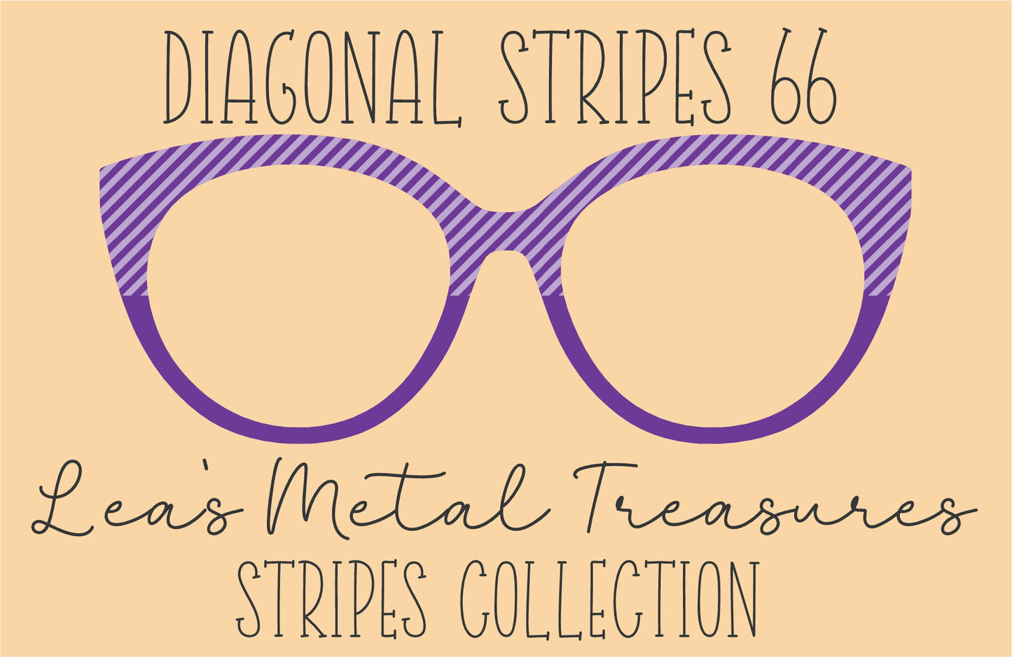 Diagonal Stripes 66 Eyewear Frame Toppers COMES WITH MAGNETS