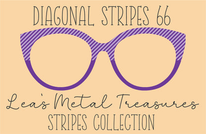 Diagonal Stripes 66 Eyewear Frame Toppers COMES WITH MAGNETS