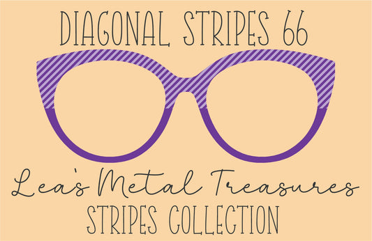Diagonal Stripes 66 Eyewear Frame Toppers COMES WITH MAGNETS