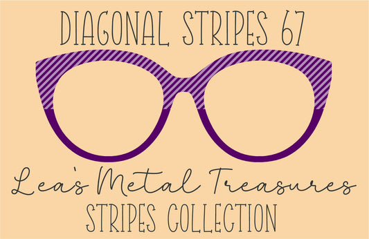 Diagonal Stripes 67 Eyewear Frame Toppers COMES WITH MAGNETS