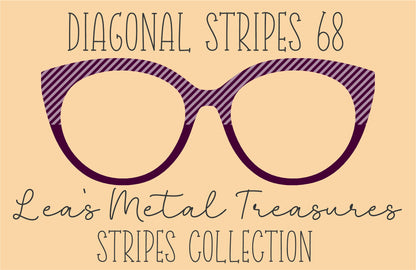 Diagonal Stripes 68 Eyewear Frame Toppers COMES WITH MAGNETS