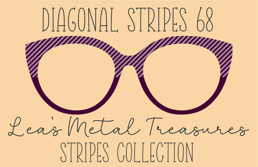 Diagonal Stripes 68 Eyewear Frame Toppers COMES WITH MAGNETS