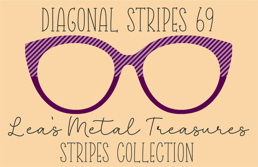 Diagonal Stripes 69 Eyewear Frame Toppers COMES WITH MAGNETS