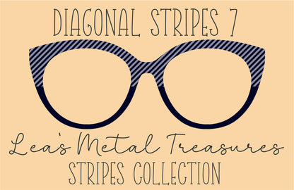 Diagonal Stripes 7 Eyewear Frame Toppers COMES WITH MAGNETS