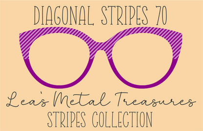 Diagonal Stripes 70 Eyewear Frame Toppers COMES WITH MAGNETS