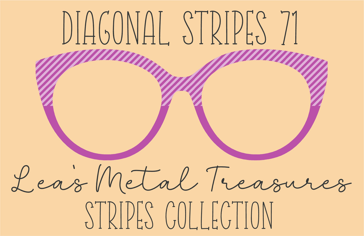 Diagonal Stripes 71 Eyewear Frame Toppers COMES WITH MAGNETS