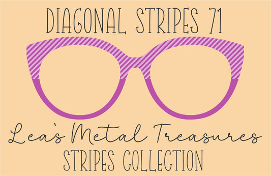 Diagonal Stripes 71 Eyewear Frame Toppers COMES WITH MAGNETS