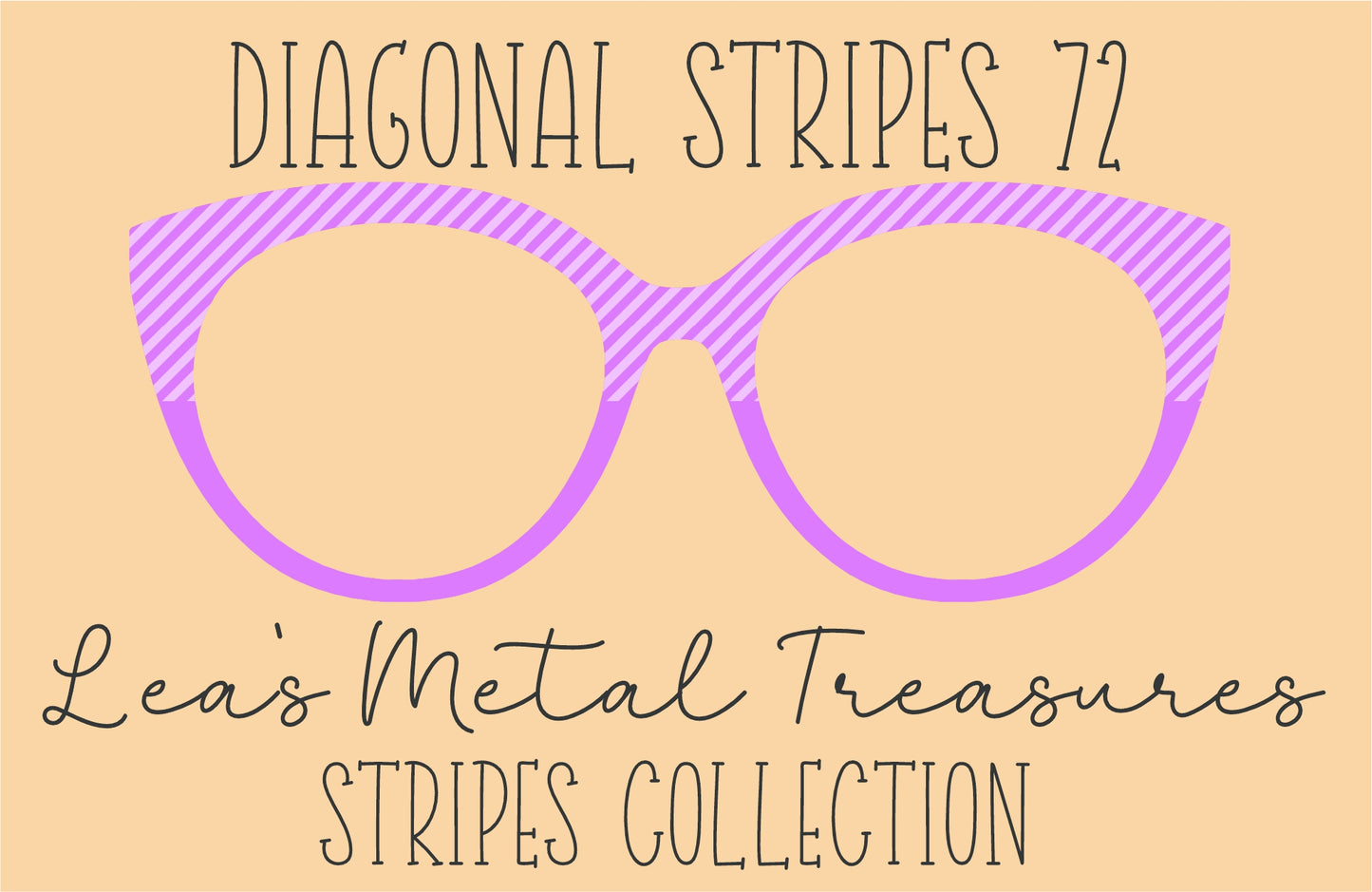 Diagonal Stripes 72 Eyewear Frame Toppers COMES WITH MAGNETS