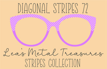Diagonal Stripes 72 Eyewear Frame Toppers COMES WITH MAGNETS