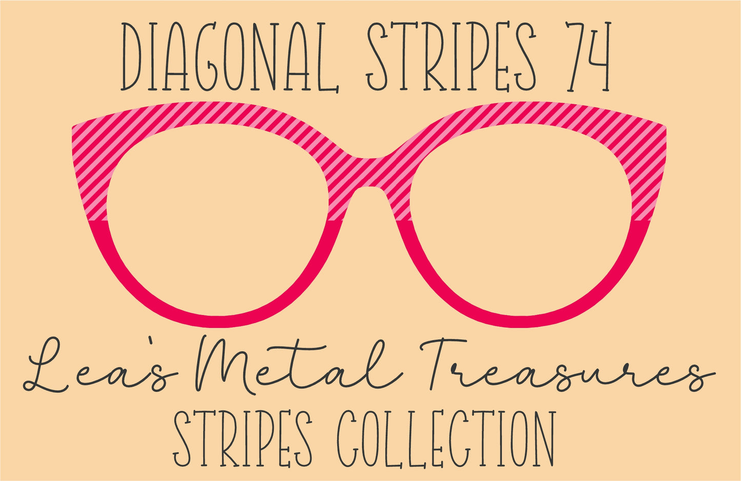 Diagonal Stripes 74 Eyewear Frame Toppers COMES WITH MAGNETS