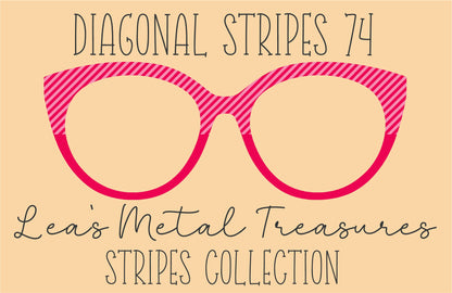 Diagonal Stripes 74 Eyewear Frame Toppers COMES WITH MAGNETS