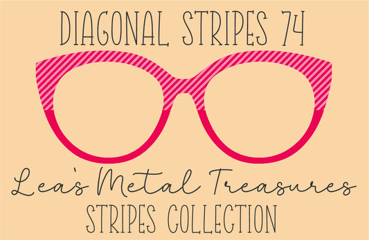 Diagonal Stripes 74 Eyewear Frame Toppers COMES WITH MAGNETS