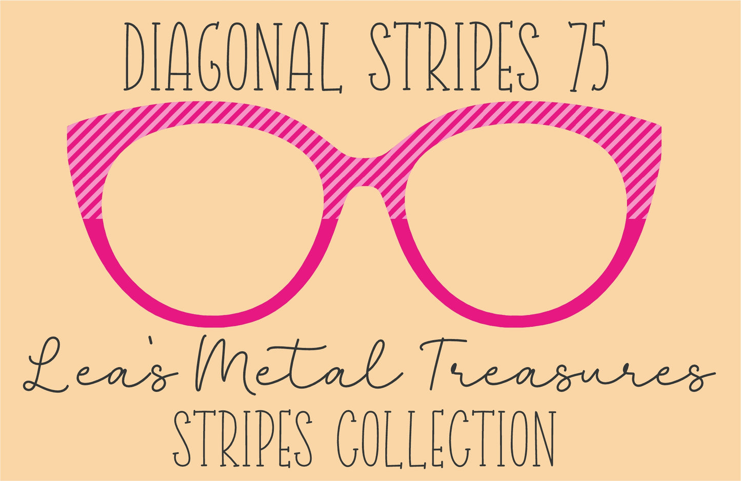 Diagonal Stripes 75 Eyewear Frame Toppers COMES WITH MAGNETS