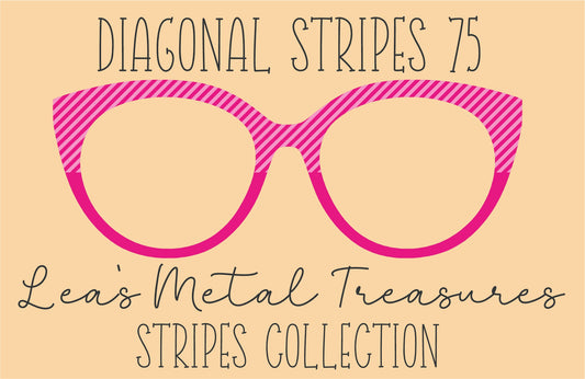 Diagonal Stripes 75 Eyewear Frame Toppers COMES WITH MAGNETS