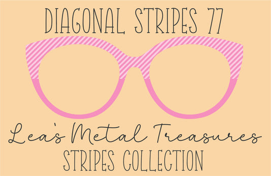 Diagonal Stripes 77 Eyewear Frame Toppers COMES WITH MAGNETS