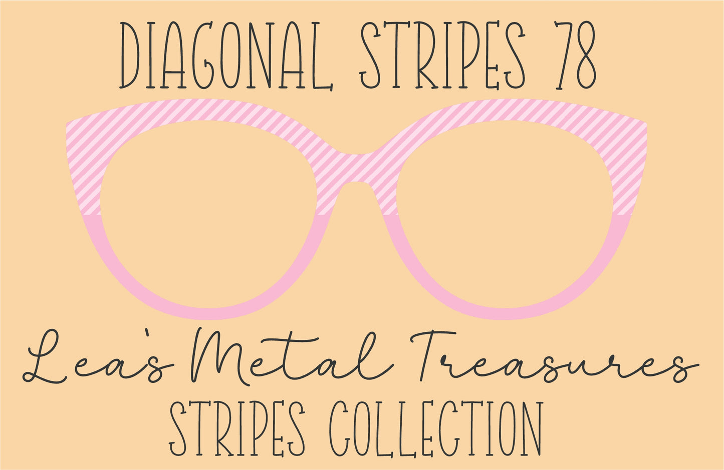 Diagonal Stripes 78 Eyewear Frame Toppers COMES WITH MAGNETS
