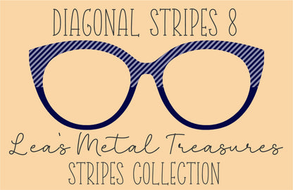 Diagonal Stripes 8 Eyewear Frame Toppers COMES WITH MAGNETS