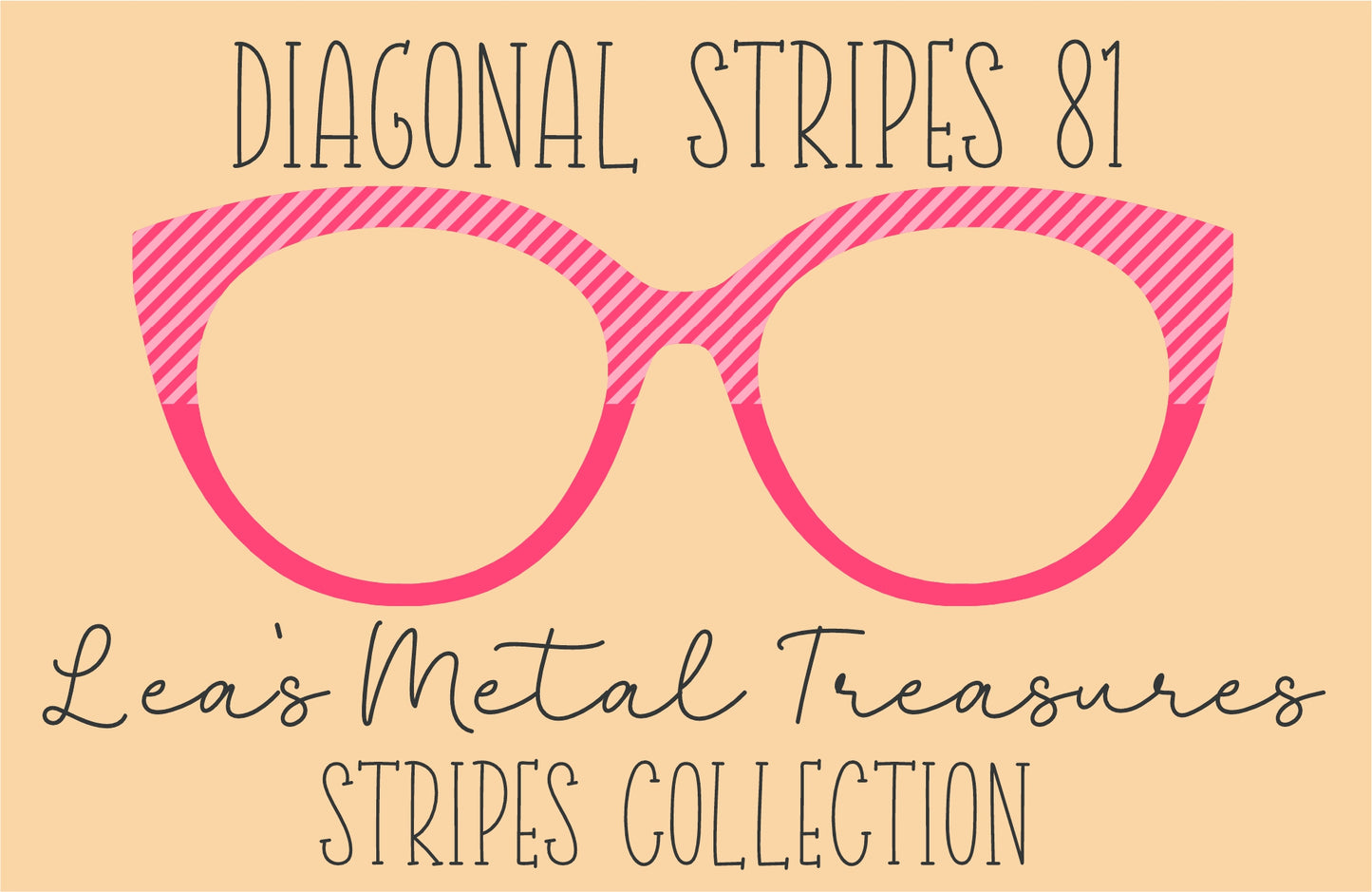 Diagonal Stripes 81 Eyewear Frame Toppers COMES WITH MAGNETS