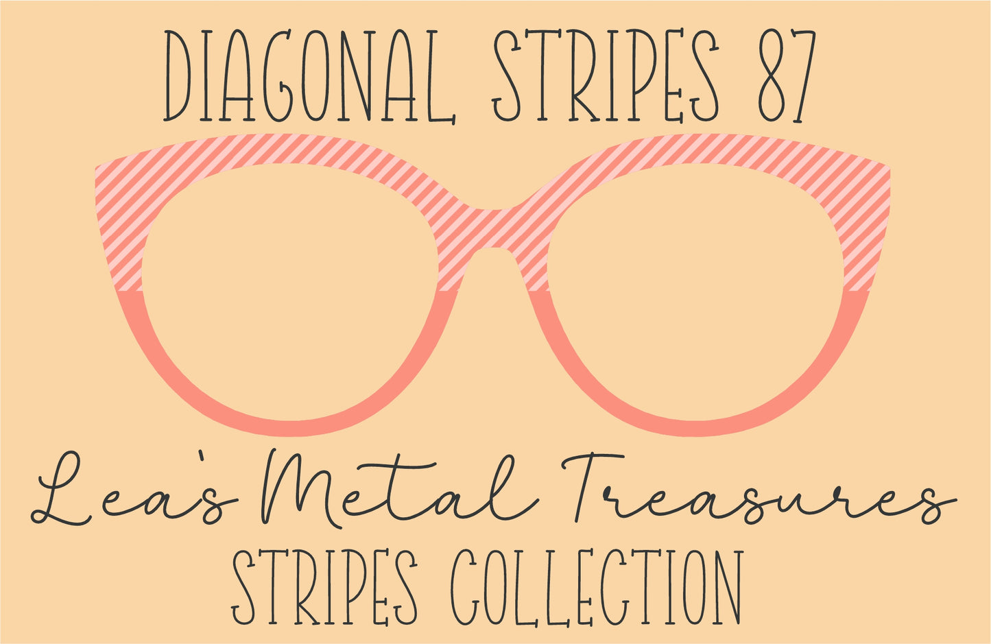 Diagonal Stripes 87 Eyewear Frame Toppers COMES WITH MAGNETS