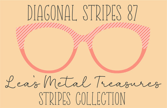 Diagonal Stripes 87 Eyewear Frame Toppers COMES WITH MAGNETS