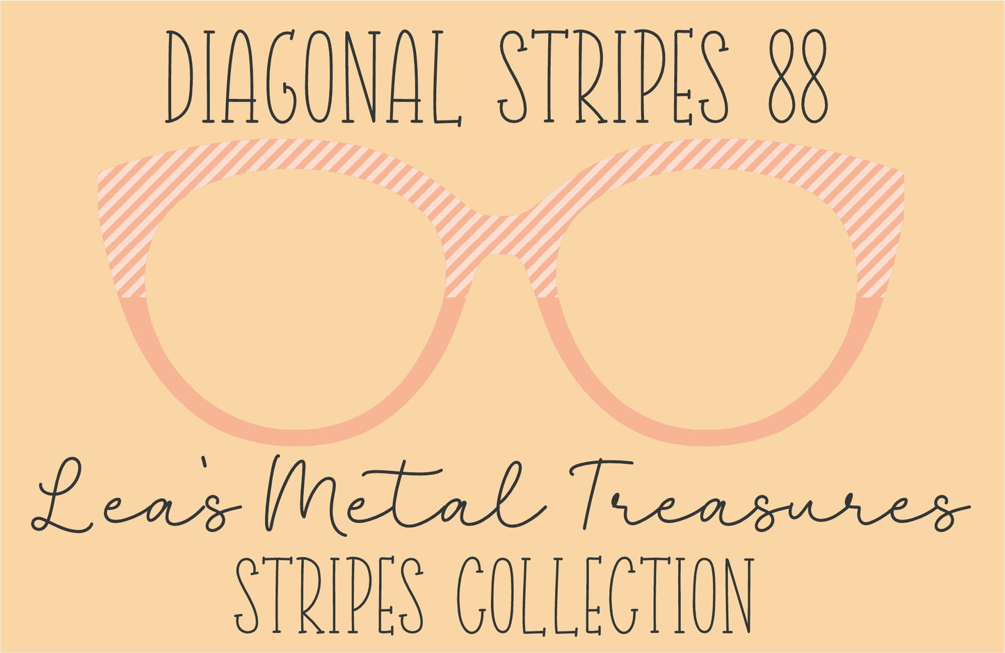 Diagonal Stripes 88 Eyewear Frame Toppers COMES WITH MAGNETS