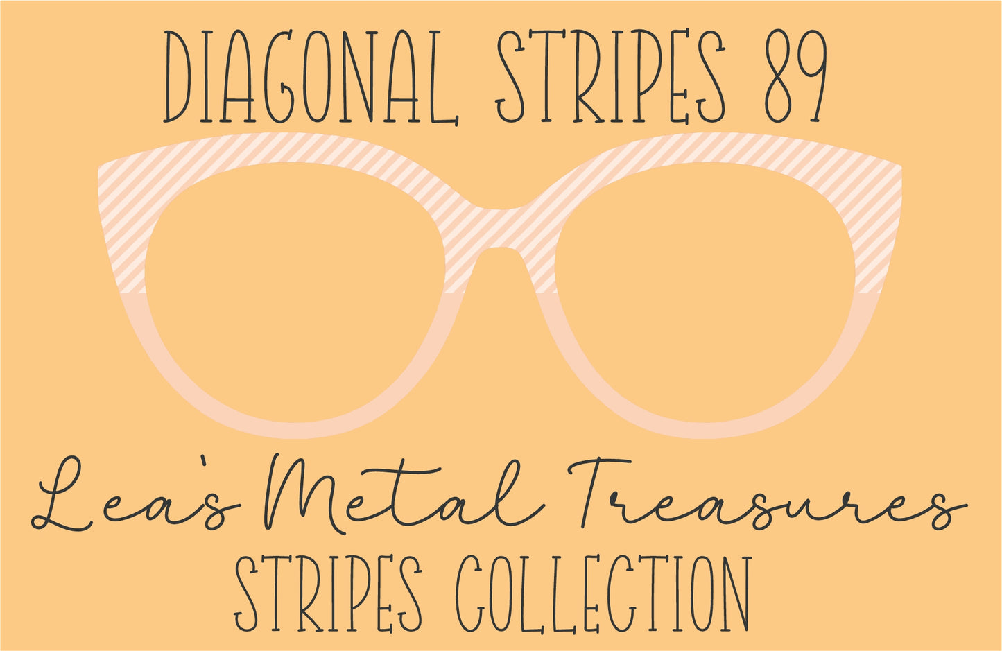 Diagonal Stripes 89 Eyewear Frame Toppers COMES WITH MAGNETS