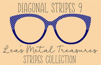 Diagonal Stripes 9 Eyewear Frame Toppers COMES WITH MAGNETS
