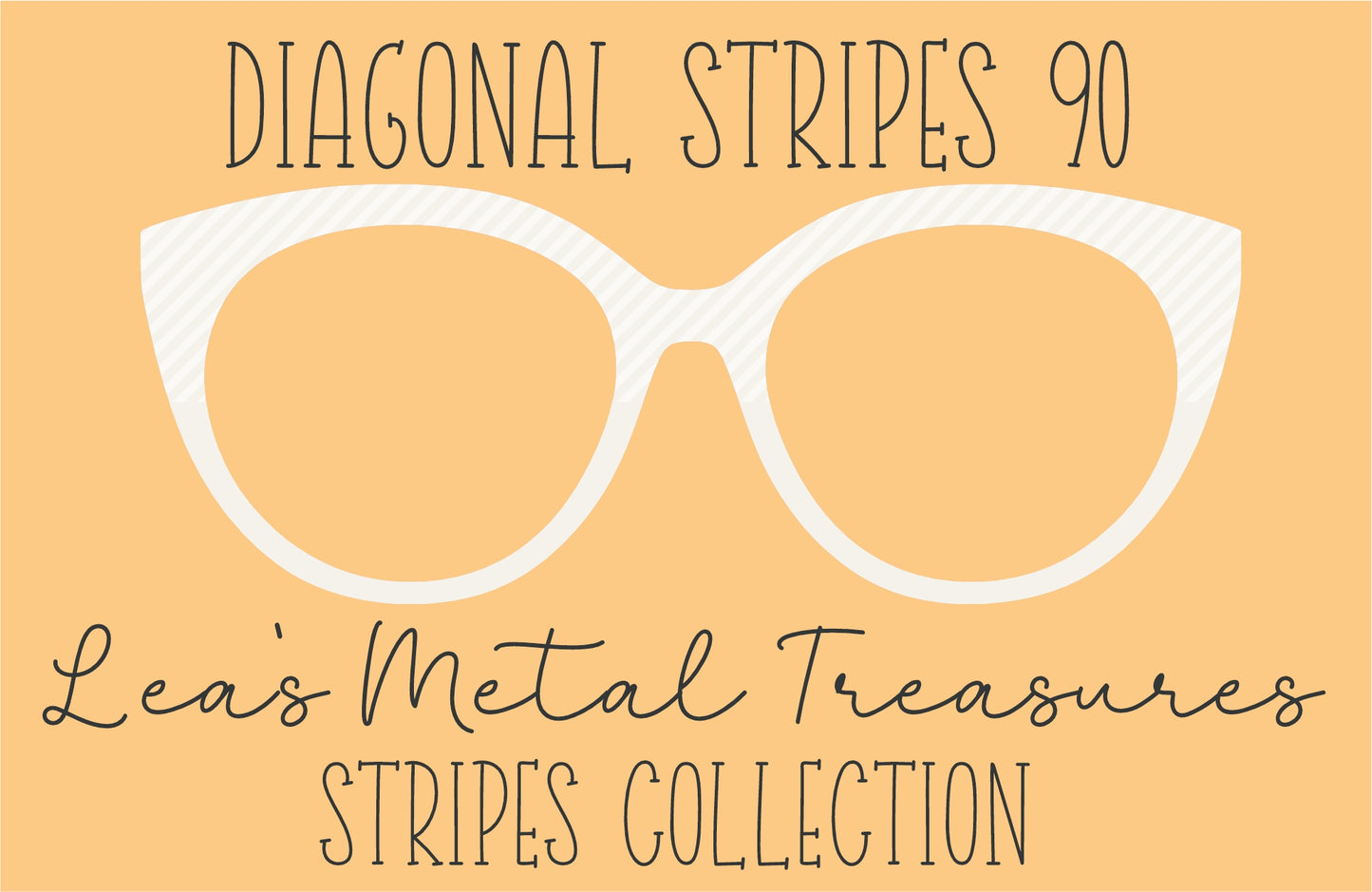 Diagonal Stripes 90 Eyewear Frame Toppers COMES WITH MAGNETS