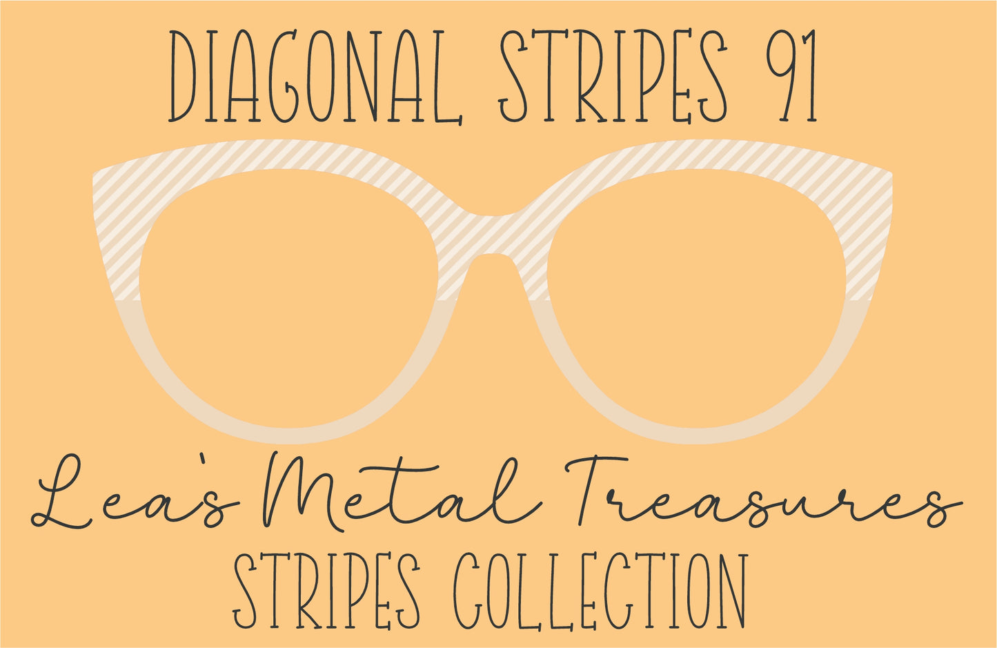 Diagonal Stripes 91 Eyewear Frame Toppers COMES WITH MAGNETS