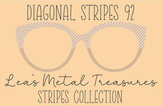 Diagonal Stripes 92 Eyewear Frame Toppers COMES WITH MAGNETS