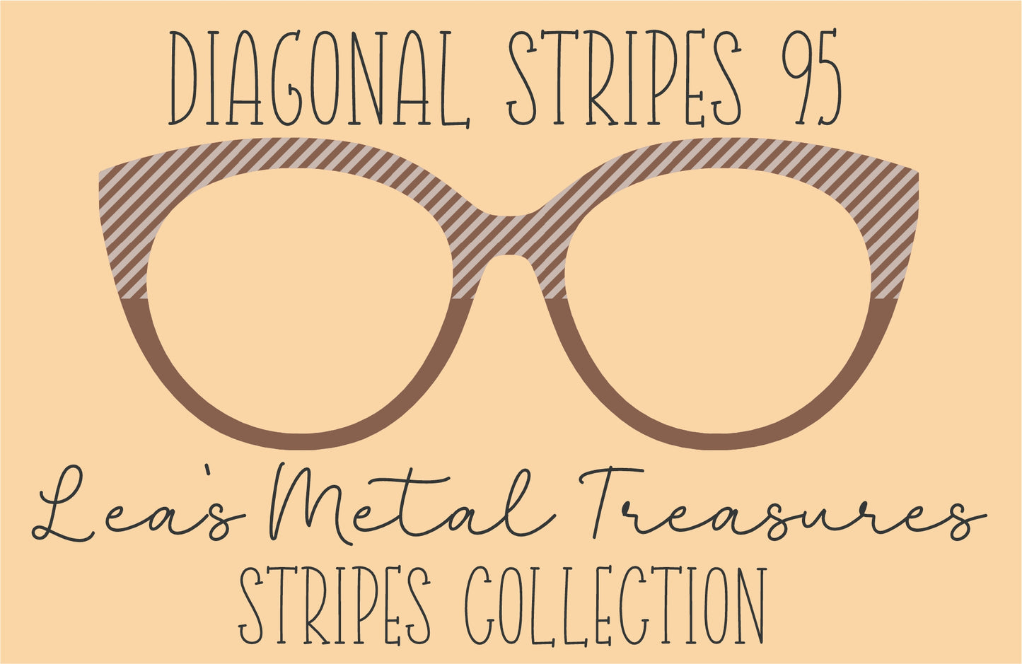 Diagonal Stripes 95 Eyewear Frame Toppers COMES WITH MAGNETS