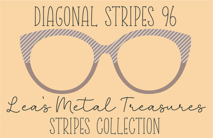 Diagonal Stripes 96 Eyewear Frame Toppers COMES WITH MAGNETS