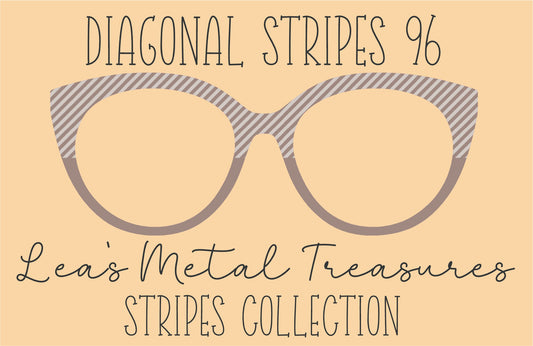 Diagonal Stripes 96 Eyewear Frame Toppers COMES WITH MAGNETS