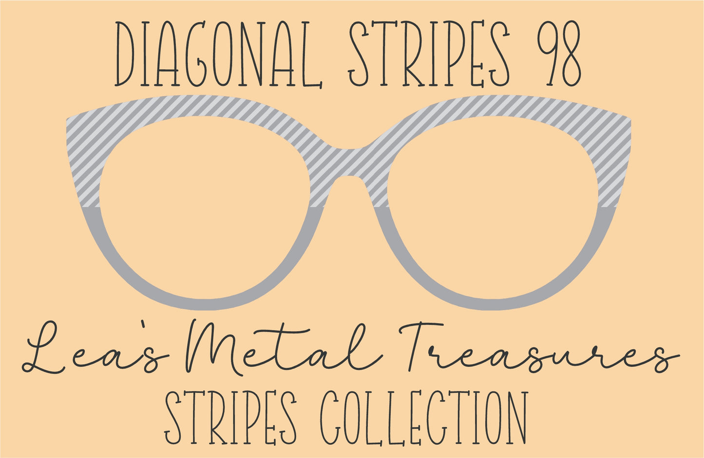 Diagonal Stripes 98 Eyewear Frame Toppers COMES WITH MAGNETS