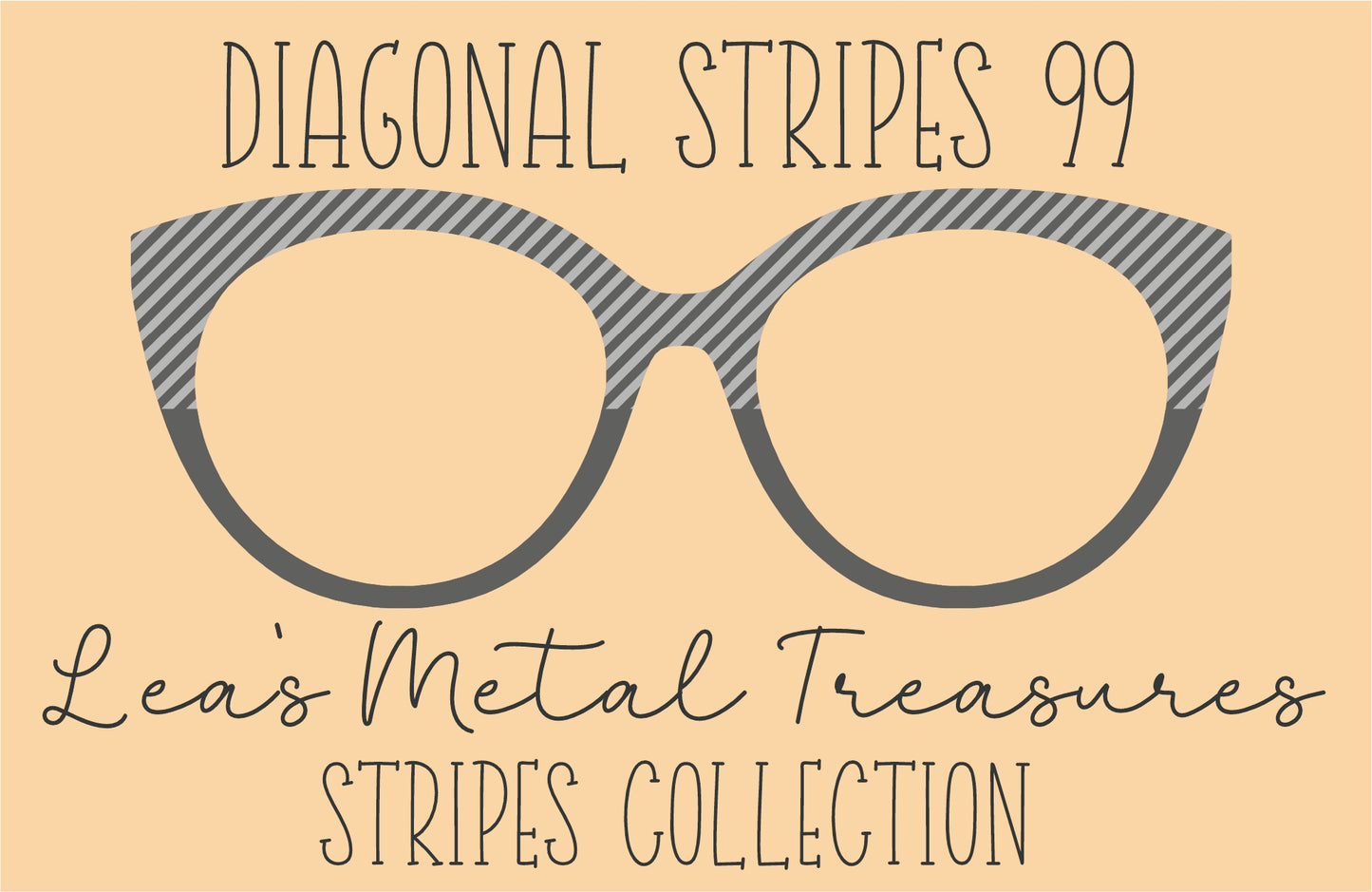 Diagonal Stripes 99 Eyewear Frame Toppers COMES WITH MAGNETS