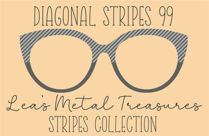 Diagonal Stripes 99 Eyewear Frame Toppers COMES WITH MAGNETS