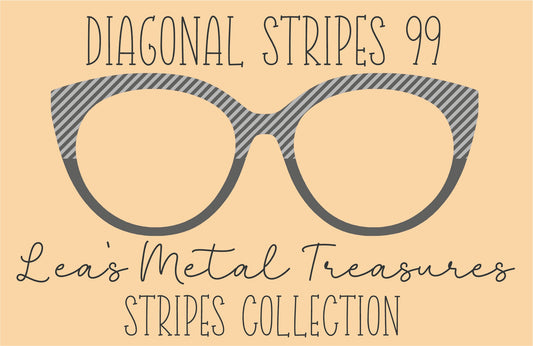 Diagonal Stripes 99 Eyewear Frame Toppers COMES WITH MAGNETS