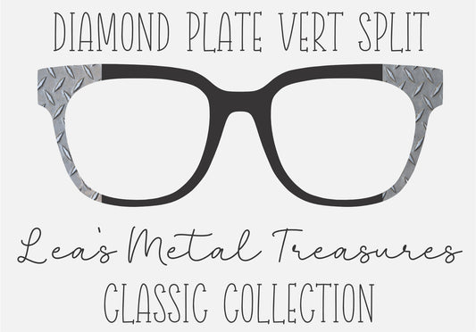 DIAMOND PLATE VERTICAL SPLIT Eyewear Frame Toppers COMES WITH MAGNETS