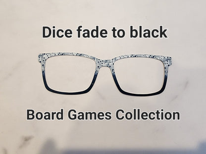 DICE FADE TO BLACK Eyewear Frame Toppers COMES WITH MAGNETS