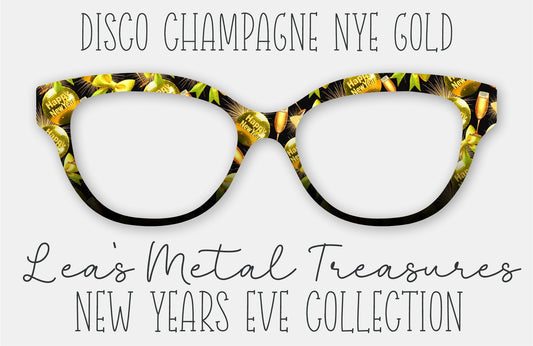 Disco Champagne NYE Gold Eyewear Frame Toppers COMES WITH MAGNETS