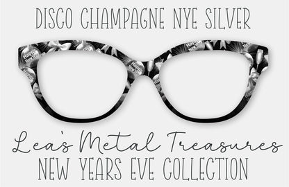 Disco Champagne NYE Silver Eyewear Frame Toppers COMES WITH MAGNETS
