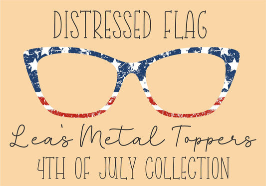DISTRESSED FLAG Eyewear Frame Toppers COMES WITH MAGNETS