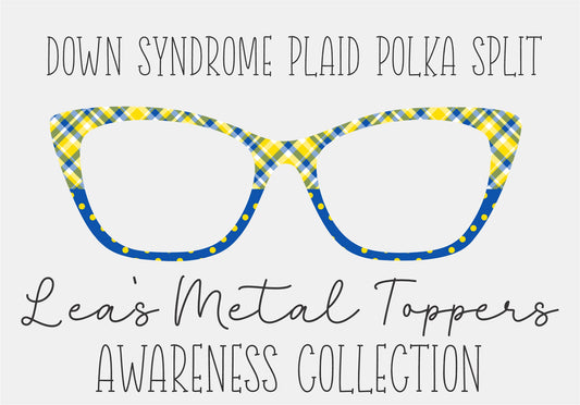 DOWN SYNDROME PLAID POLKA SPLIT Eyewear Frame Toppers COMES WITH MAGNETS