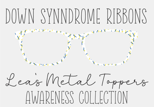 DOWN SYNDROME RIBBONS Eyewear Frame Toppers COMES WITH MAGNETS
