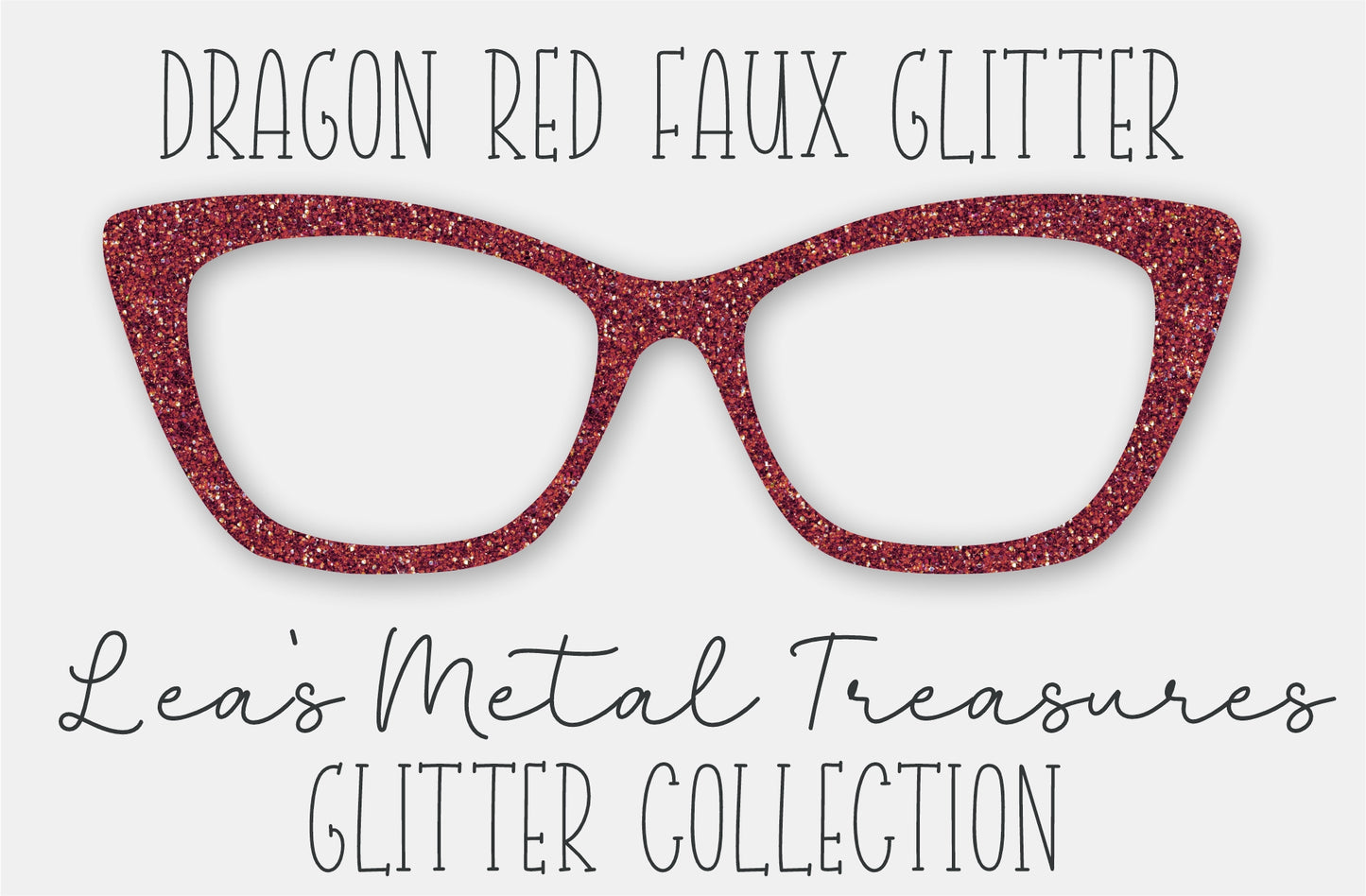 Dragon Red Faux Glitter Eyewear Frame Toppers
