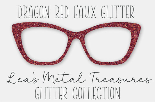 Dragon Red Faux Glitter Eyewear Frame Toppers