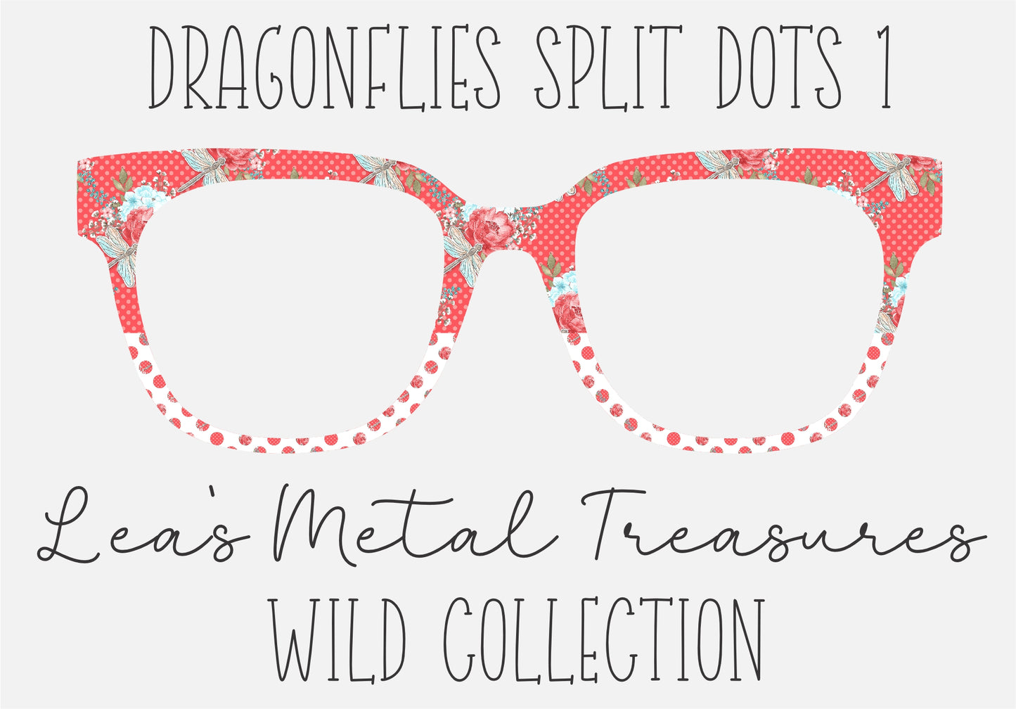 Dragonflies split Dots 1 Eyewear Frame Toppers COMES WITH MAGNETS