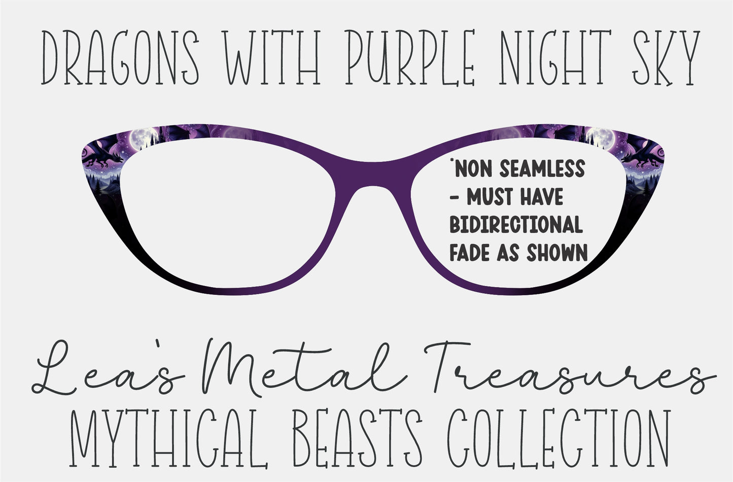 Dragons With Purple Night Sky Eyewear Frame Toppers